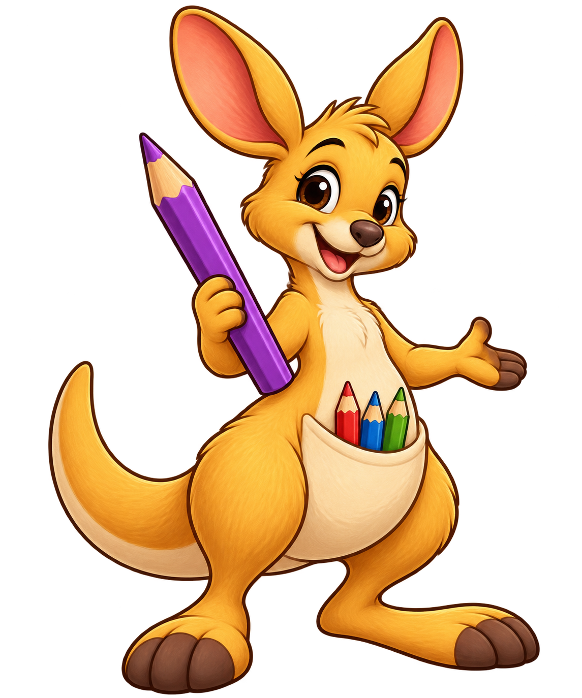 Roo, your golden kangaroo coloring sidekick
